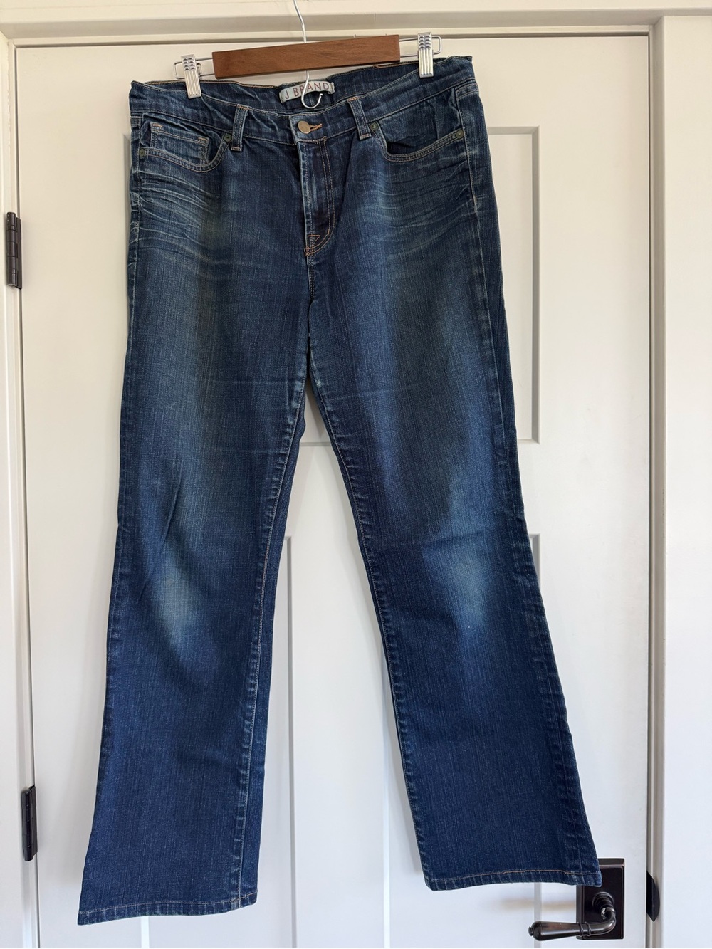 J Brand Women's Dark Wash Flare Jeans - Size 32 (Made in USA)